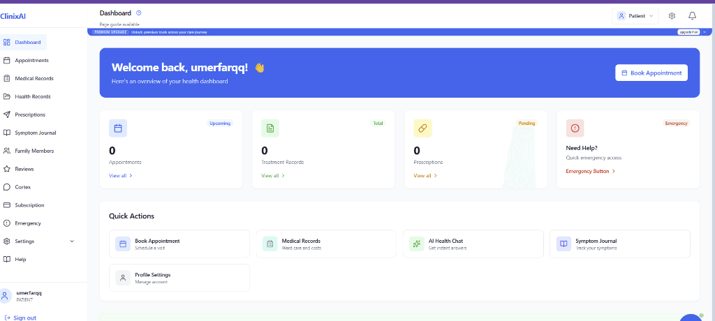 ClinixAI product screenshot